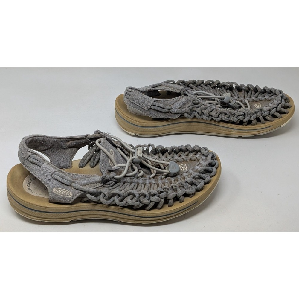 Keen Uneek Paracord Bungee Cord‎ Rope Hiking Sandals Gray Water Shoes Women 7.5